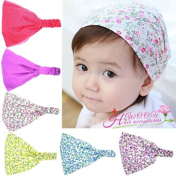

Baby girl Flamingo print headbands Cotton bandana hair accessories bandage on head for child girls Kids cut hairbands 1pc