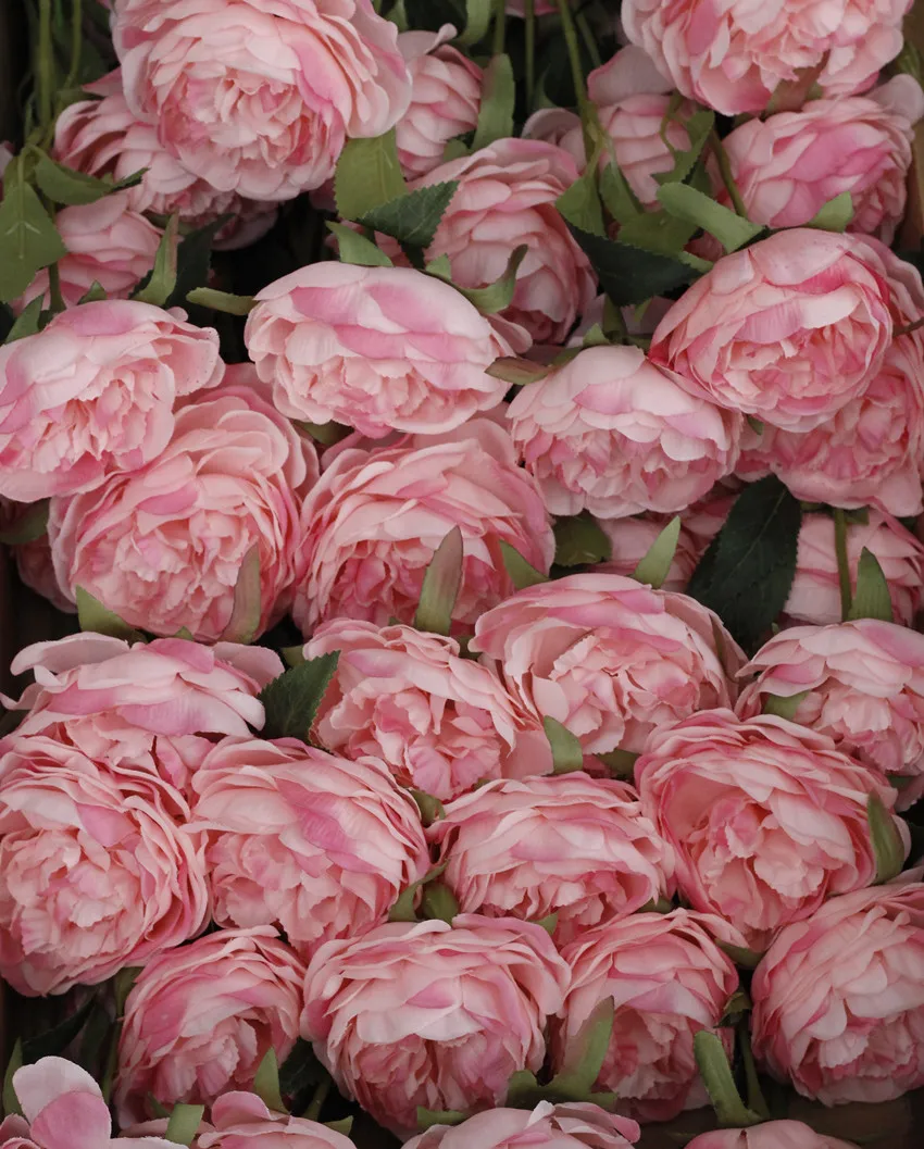roses artificial peonies silk fabric flower fake flower wedding bouquet home decor  (76)
