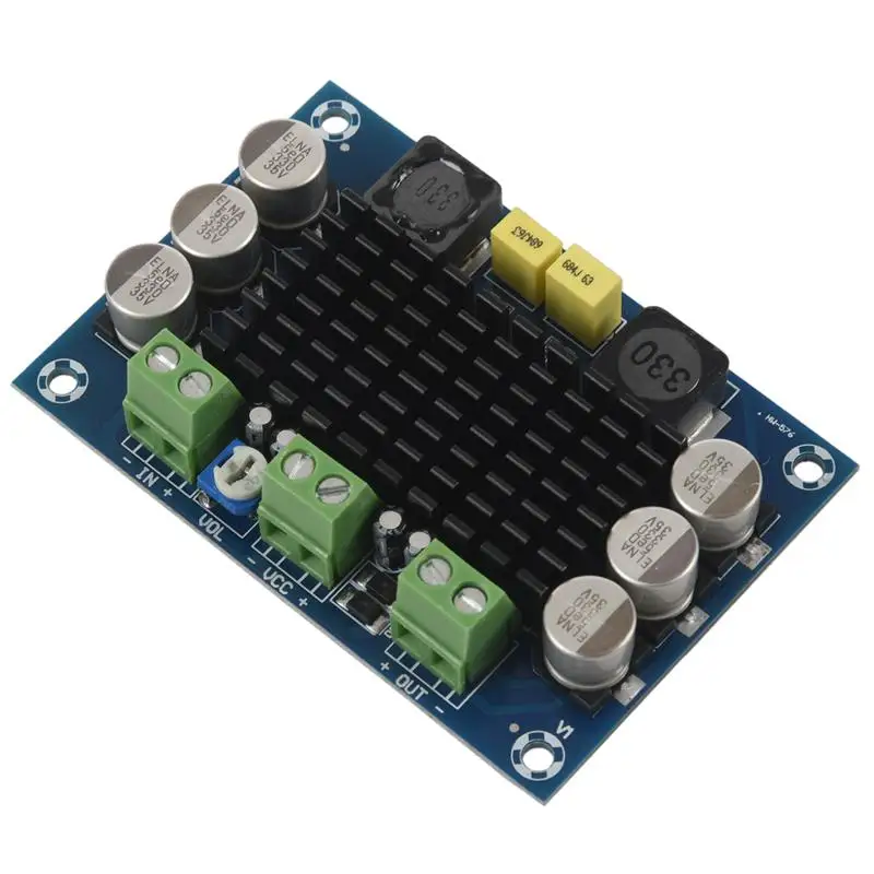 

1 pcs blue backplane ABS + metal monaural 100W digital amplifier board TPA3116D2 digital audio amplifier board 12-26V 7.9*5.4*