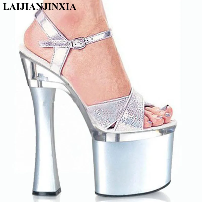 LAIJIANJINXIA/женские босоножки на высоком каблуке; обувь для танцев на коленях; пикантная обувь для танцев на шесте на высокой платформе; обувь