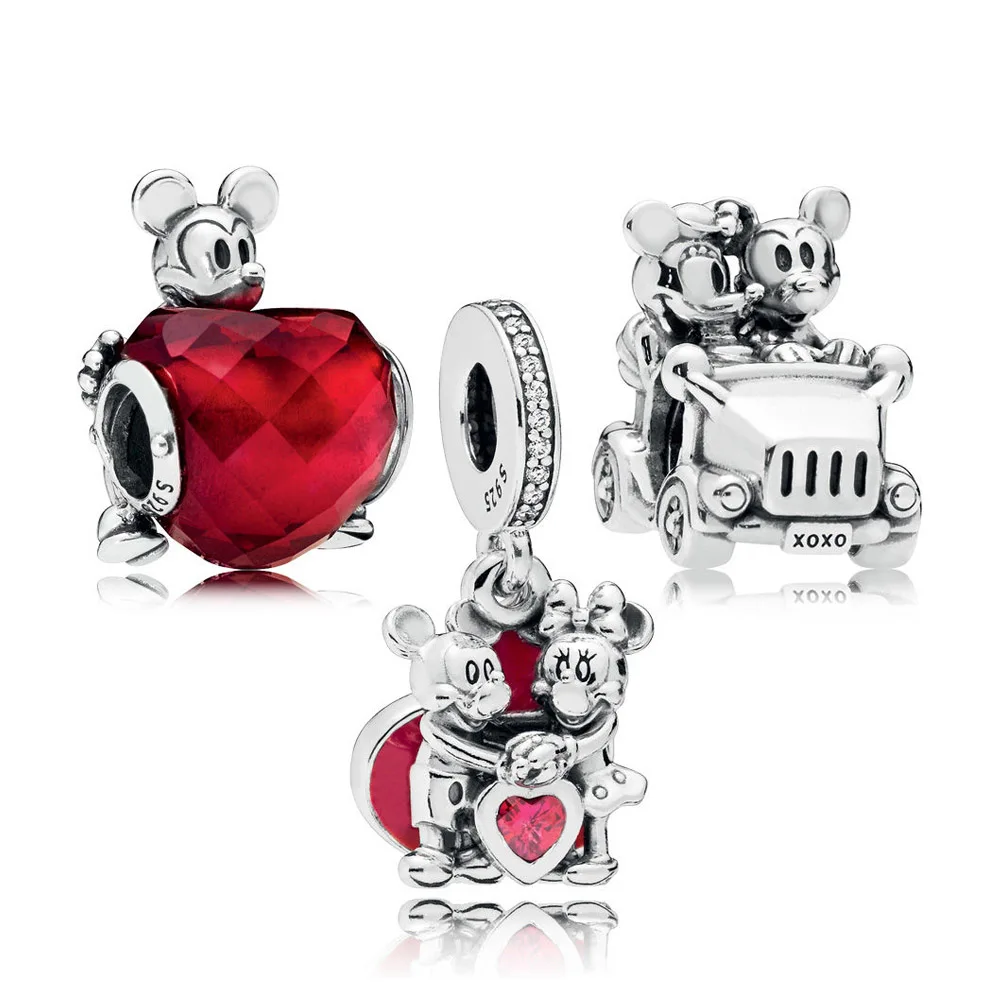 

Kristie 100% 925 Sterling Silver New 1:1 Cartoon Fairy Tale VINTAGE CAR With Love Hanging Pack Beaded Gift Set DIY Bracelet