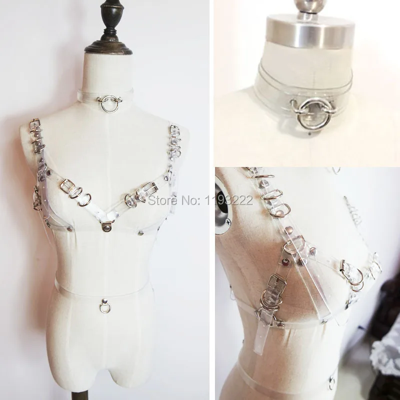 Crystal Clear PVC Bustier Cage Harness