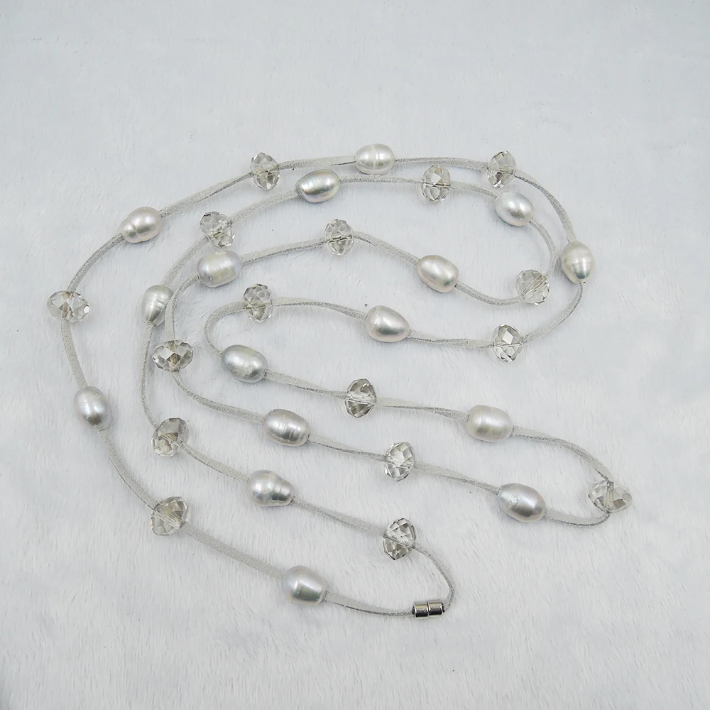 100% натуральный пресноводного жемчуга длинное ожерелье 120 см|necklace necklace|long pearl
