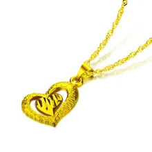 Fashion heart-shaped pendant necklace.Don't change color heart necklace.Golden necklace charm women.Gold jewelry wholesale