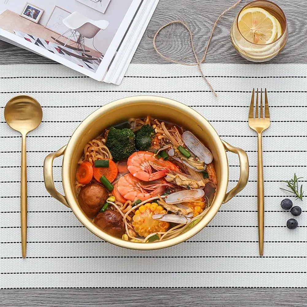 

Korean Ramen Pot Noodle Pot Yellow Aluminum Pot Multifunctional Kitchen Supplies Various Sizes For Home Restaurants