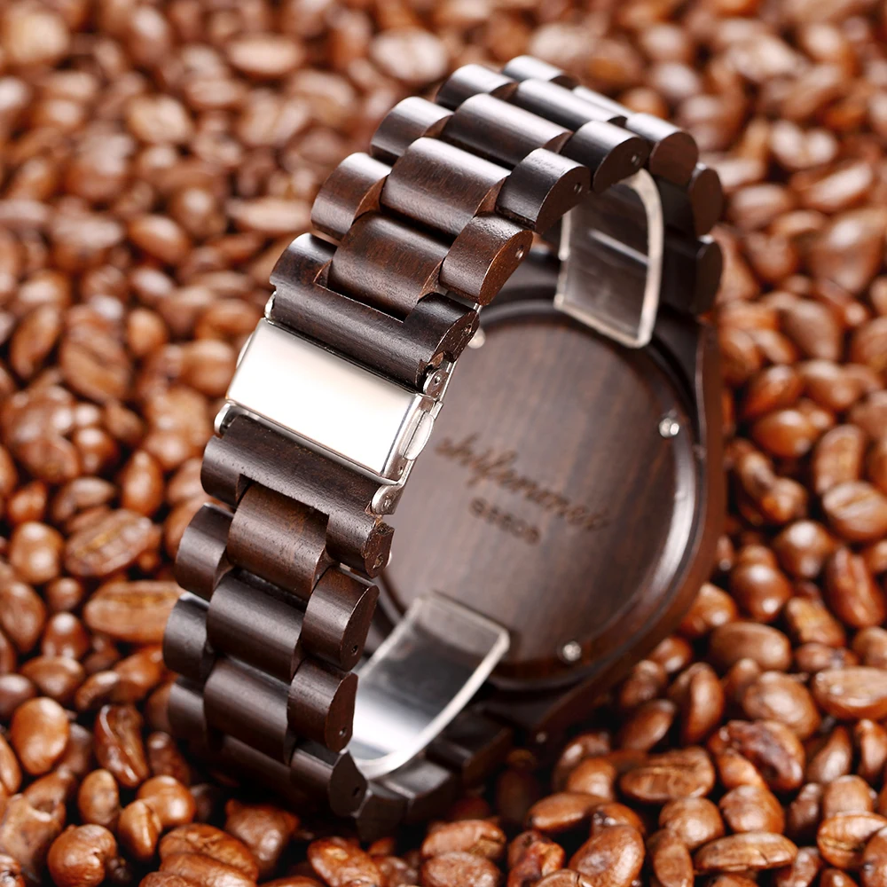Creative Full Natural Wood Male Watches Handmade Novel Fashion Men Women Wooden Bangle Quartz Wrist Watch Reloj de madera drop shipping (1)