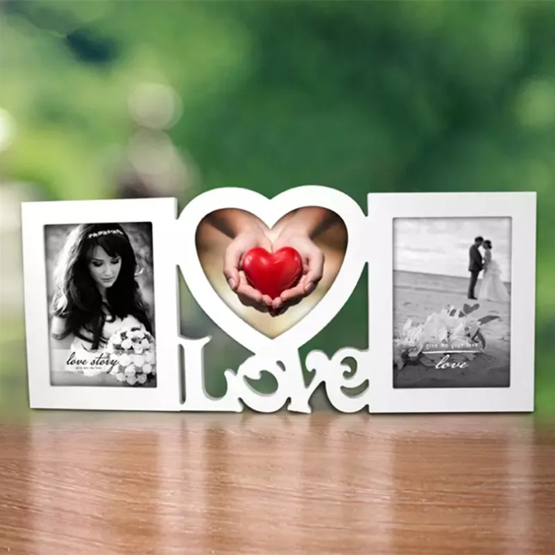 sweet love photo frame red heart shape with two picture picture frames with hearts