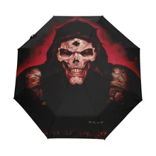 Злобный череп зонтик с рисунком ветростойкий складной автоматический зонт дождь для женщин авто роскошный большой Ветрозащитный зонты для мужчин
