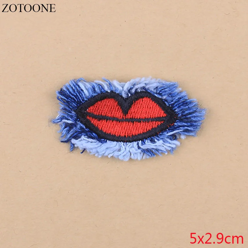 ZOTOONE 1 шт. красные нашивки для губ вышитые одежды железные буквы блестки