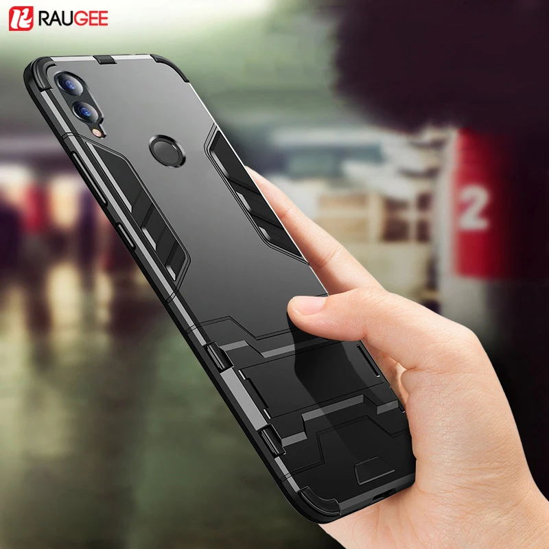 

Raugee Silicone Case For Huawei Honor 8C TPU+PC Heavy Duty Bumper Kickstand Dual Hybrid Cover For huawei honor 8C honor 8X