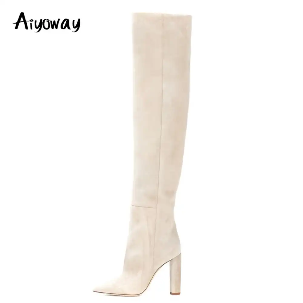 beige block heel booties