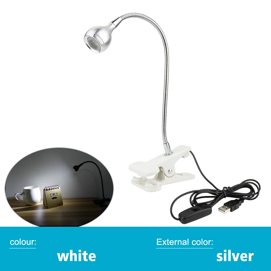 

DC 5V USB LED Light Flexible Desk Lamp Powered by PC / Laptop / Power Bank Home Table Light for Kids Reading Study Camping