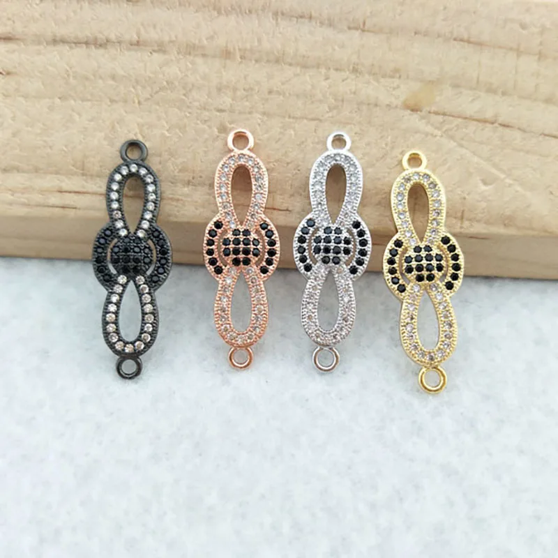 

10pcs CZ zircon Micro Pave Connector,Double Bails Beads Charm,for DIY Bracelets Jewelry Finding CT329