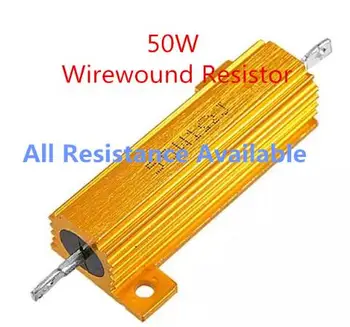 

New 50W 2.2R 39R 40R 300R 500R 10KR 50KR Aluminum Power Metal Shell Case Wirewound Resistor 2.2 39 40 300 500 10k 50k ohm 50W 5%