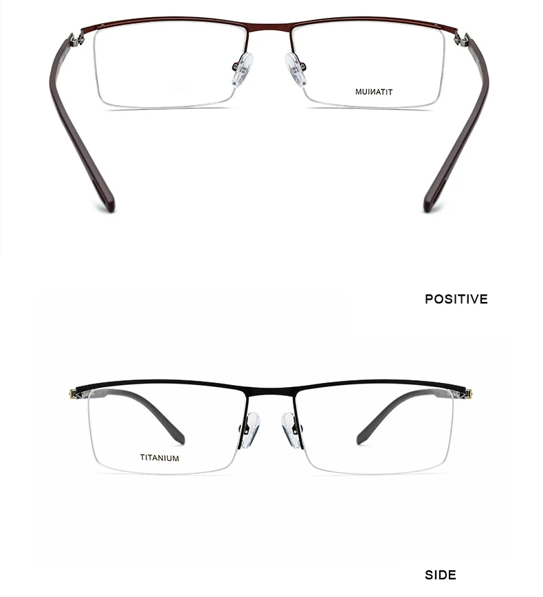 Новинка, оправа очков из титанового сплава, мужской светильник, полуквадратные очки для близорукости по рецепту, оптическая оправа, Безвинтовые очки