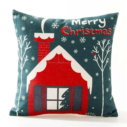 45*45 см Рождественский Чехол на подушку, снеговик, Санта Клаус, дерево, чехол для подушки, декоративная подушка, чехол для автомобиля, офисное, домашнее, Текстиль