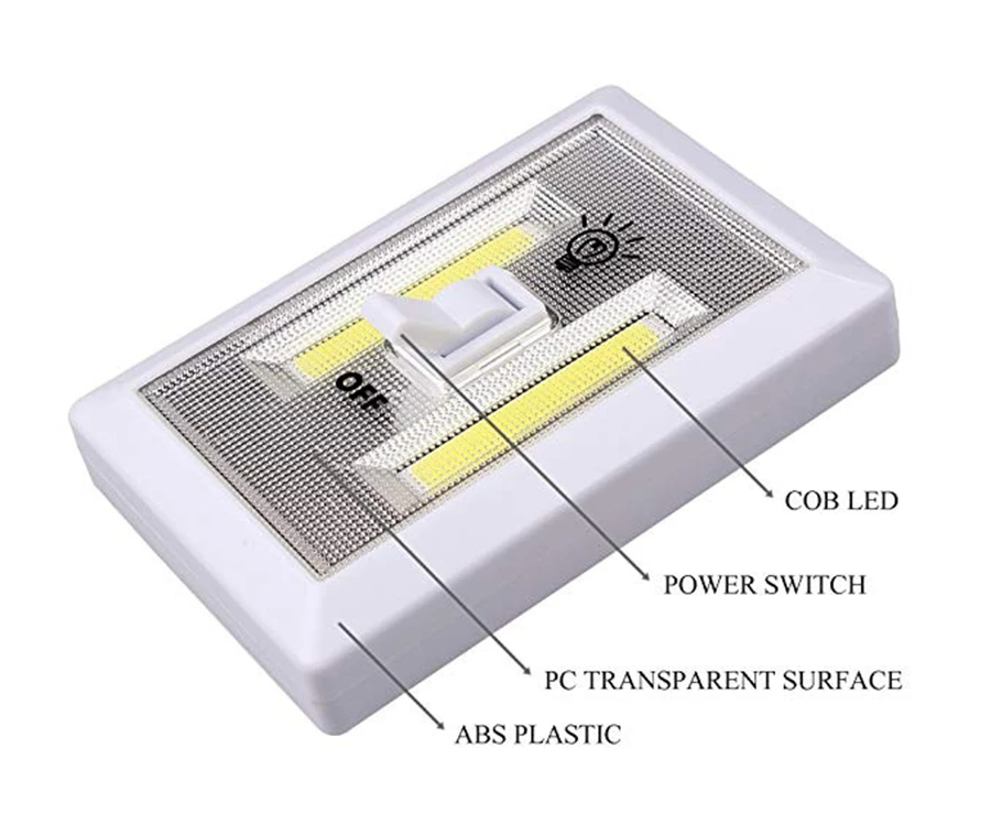 COB светодиодный Беспроводной Выключатель световой кран свет батарея 4* AAA работает ночные светильники портативный для шкафа шкаф с полками кухня RV автомобиль