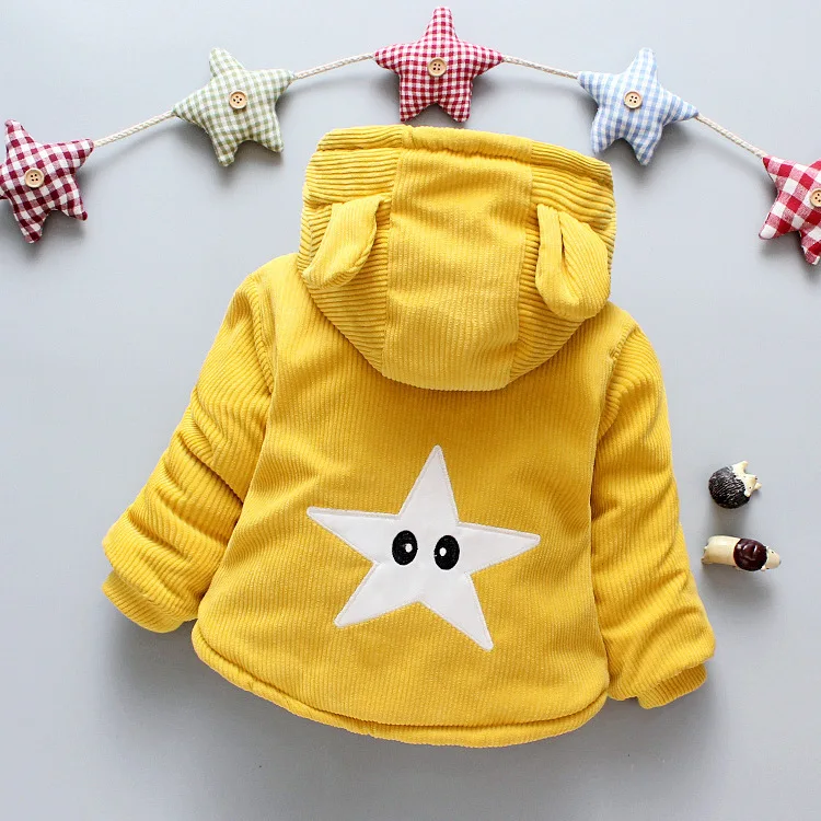

Baby Boys Winter Coats New Infant Boys Cotton Casual Cartoon Plus Velvet Outerwear For Toddler Boys Kids Thick Warm Hooded Coats