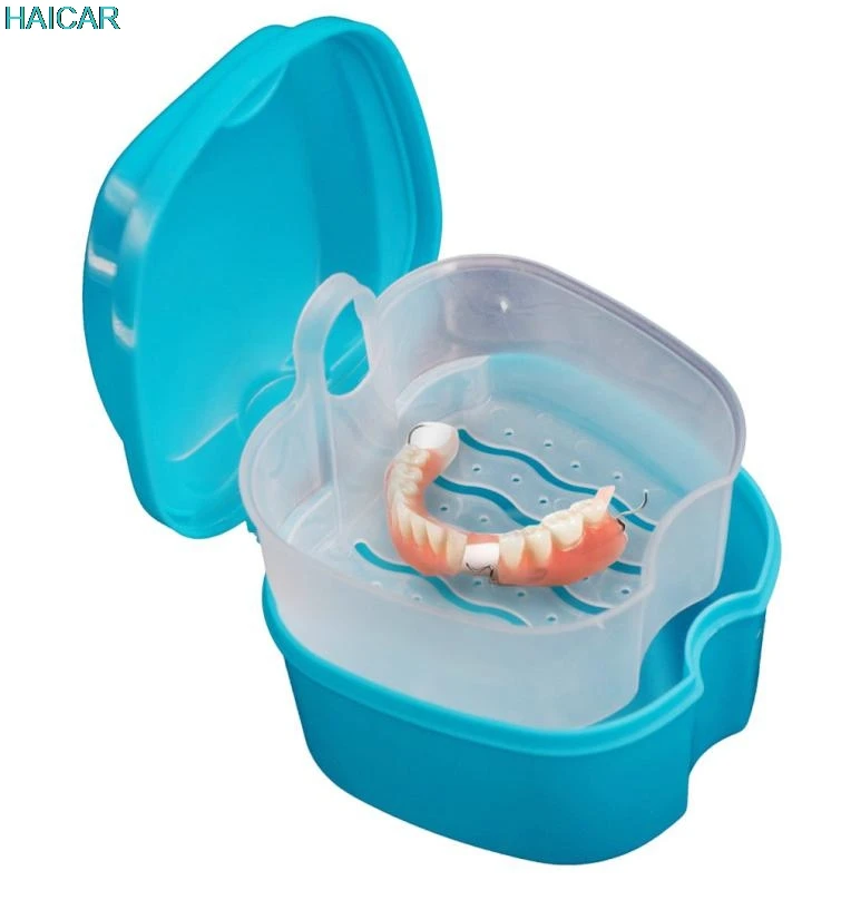 

Denture Bath Storage Box Case Dental False Teeth Storage Box with Hanging Net Container Levert Dropship 3MAR14