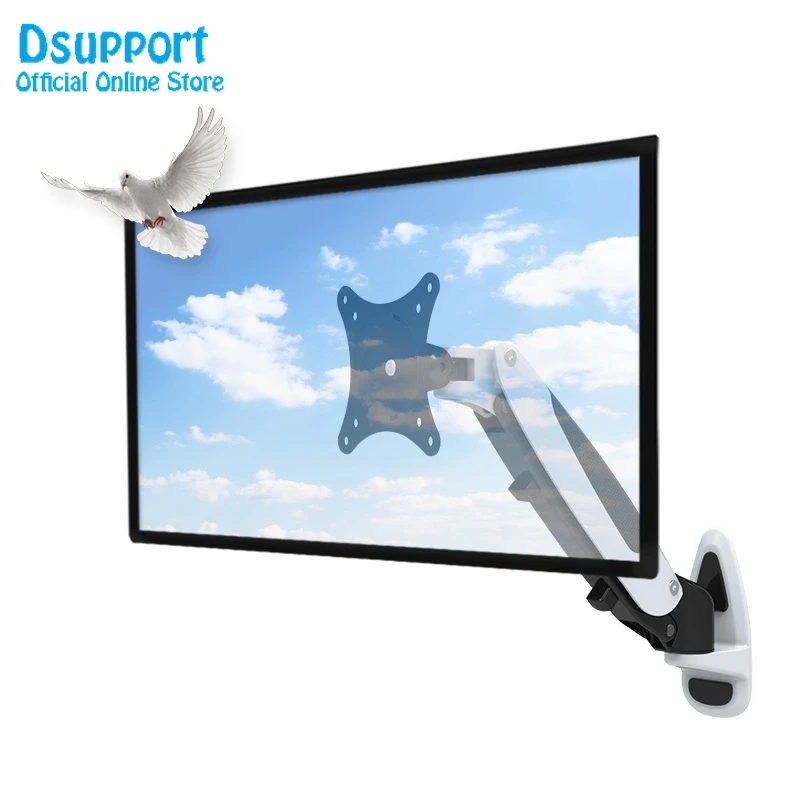 

GM111W Aluminum Gas Spring 360 Degree 15-27 inch LCD LED TV Wall Mount Full Motion Height Adjustable Monitor Holder Arm Bracket