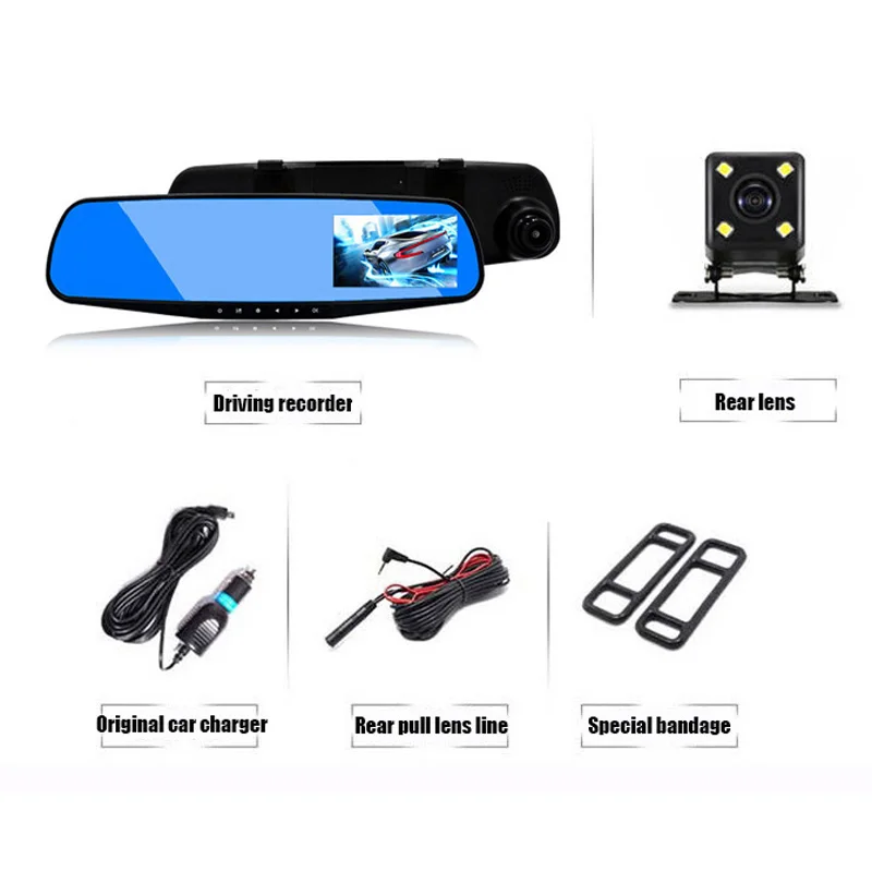 Драконский вагон 4 3 &quot1080 P Автомобильное зеркало заднего вида dvr автомобиль full HD