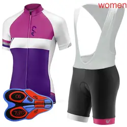 Ropa Ciclismo 2018 Pro Лив Велоспорт трикотаж Для женщин короткий рукав рубашка bib/Шорты 9D наборы велосипед спортивная одежда горный велосипед