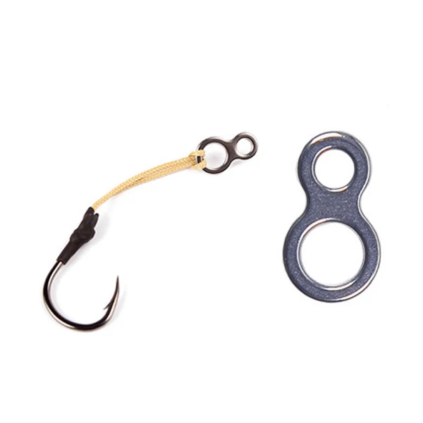 Wifreo 100pcs/bag Saltwater Fishing Tackle 8 Shape Stainless Steel Ring Assist Hook Connect