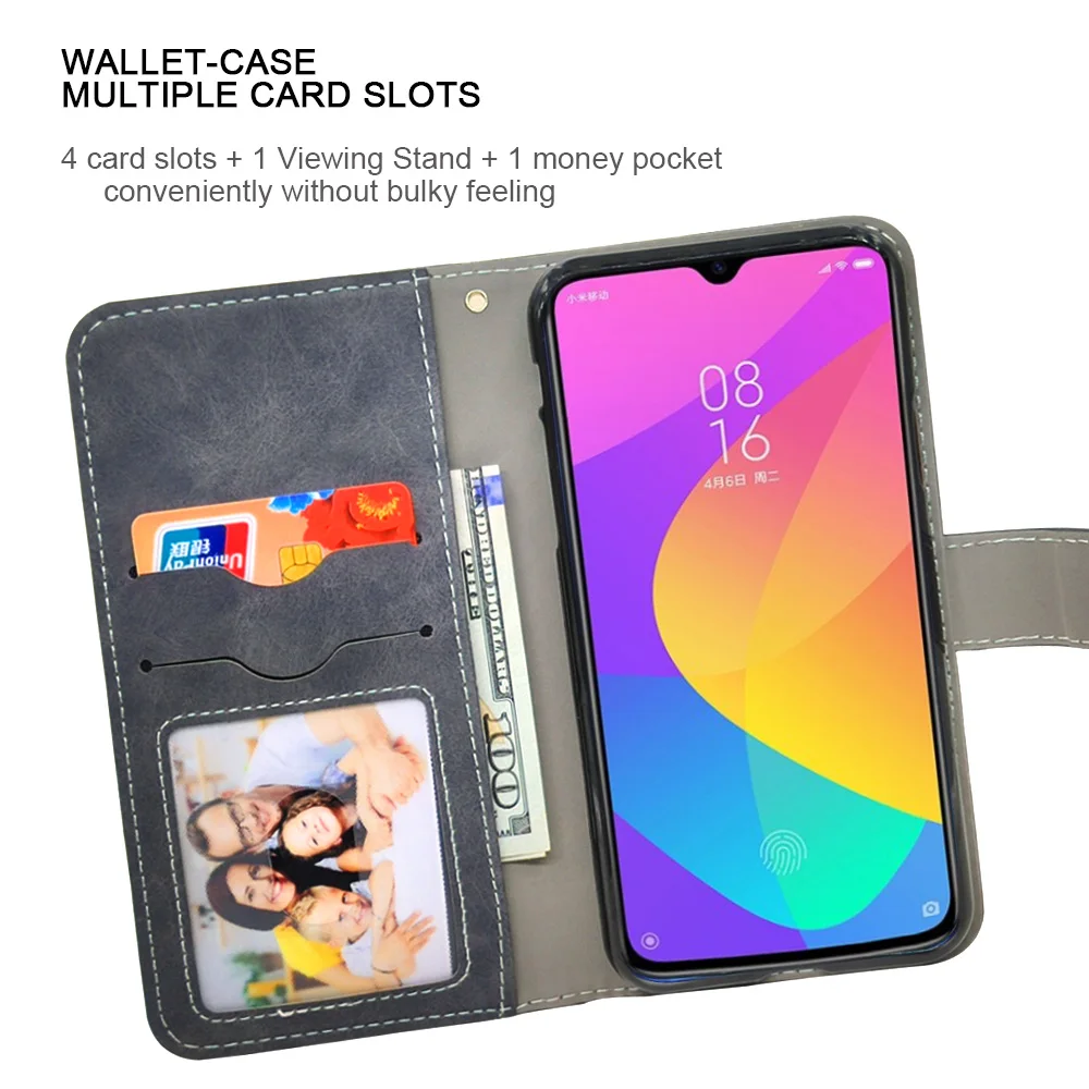 Кожаный чехол-книжка в деловом стиле для Xiaomi Mi CC9 Meitu CC9e cc 9e cc9 A3, винтажный Чехол-кошелек с карманом для карт, Магнитная сумка для телефона