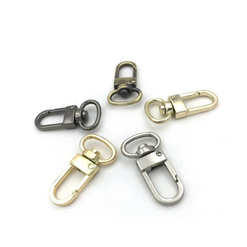 

50pcs/lot women man girl Bags Accessories Bag Hook Keychain metal alloy lobster hook buckle 5 colors dia 1/2inch x35mm