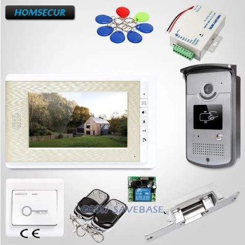 

HOMSECUR 7inch Wired Video Door Phone System with Intra-monitor Audio Interaction 1V1+Lock