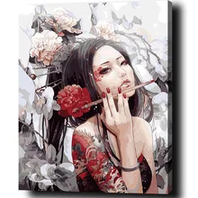 Молека DIY масляная живопись по номерам Kit Glamorous Красота современные картины акрилом на холсте Home Decor Wall работа для Гостиная