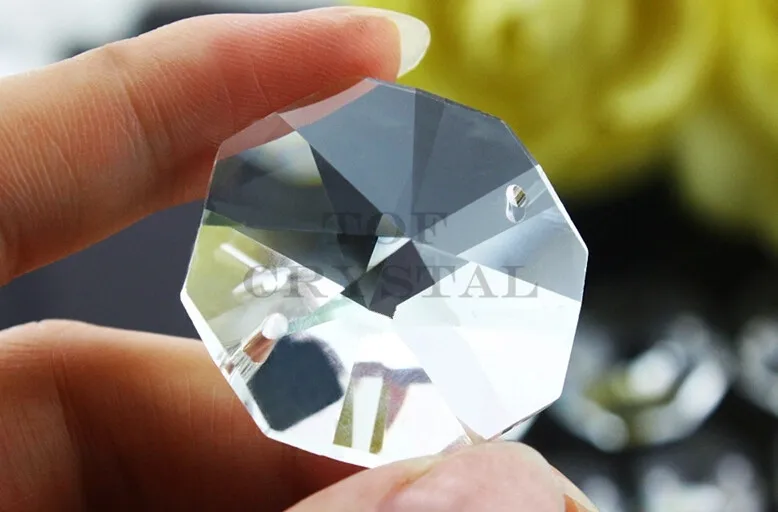 900 шт. AAA качественные прозрачные 18 мм стеклянные Восьмиугольные Кристаллы с 2 отверстиями