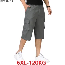 Летние мужские классические шорты Карго с буквенным принтом, большие размеры 4XL 5XL 6XL, мужские шорты с несколькими карманами, armygreen, спортивные шорты из хлопка