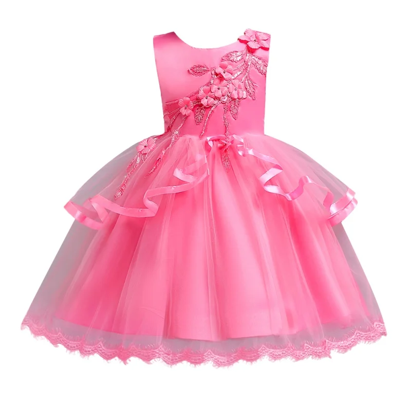 

Baby Girl Princess Dress Sweet Lace Baby Girls Flower Sleeveless Dresses Vestido Birthday Party Princess Dress 2-13Y