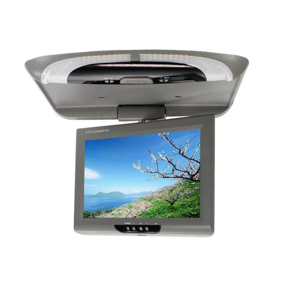 

9 Inch Car Monitor TFT With Remote Controller Display ABS Digital Screen Roof Mount CD Player LCD Color Dome Lights Flip Down