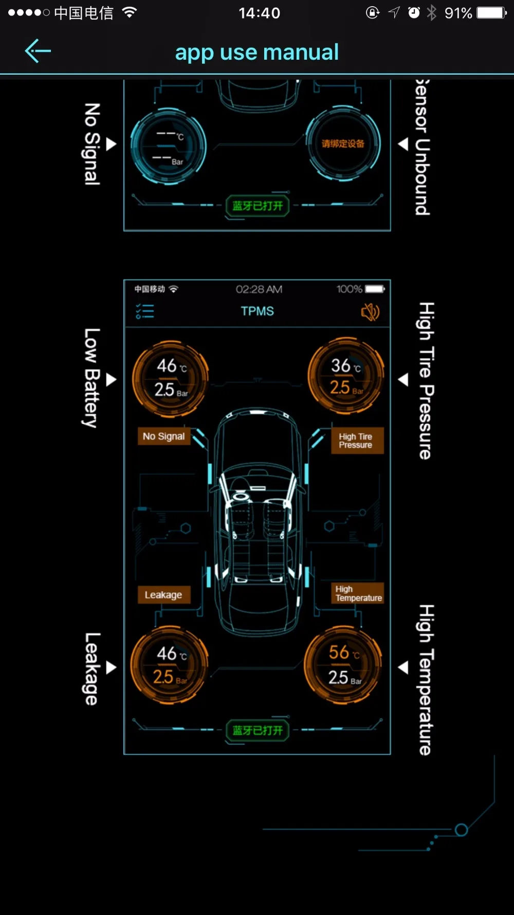 TPMS система мониторинга давления в шинах 4 внешних датчика Bluetooth подключение работает для Android/IOS TPMS автомобиля Предупреждение о температуре