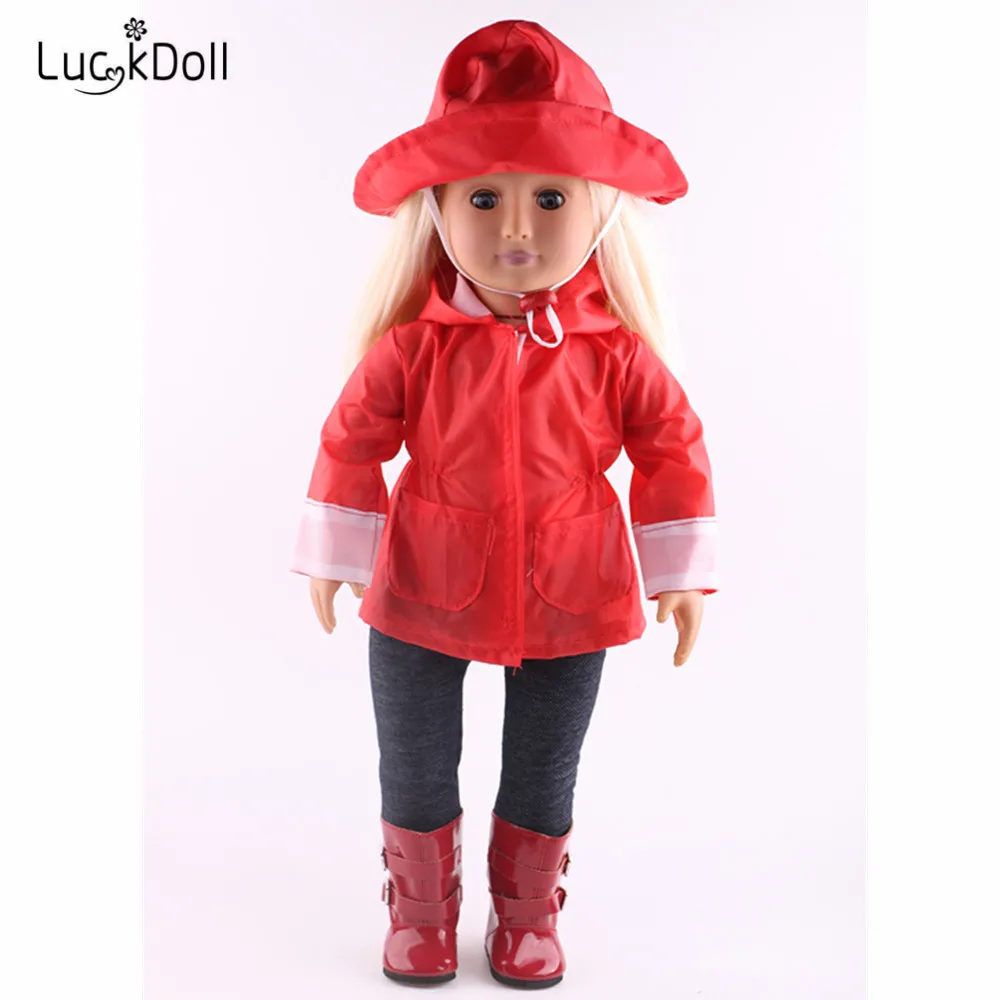LUCKDOLL Rain Fit 18 дюймов Американский 43 см детская кукла одежда аксессуары, игрушки для девочек, поколение, подарок на день рождения( только одежды - Цвет: B887