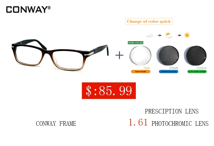 Конвей 2017 бренд Для женщин дизайнер глаз Очки ацетат кадров для мужчин рецепт