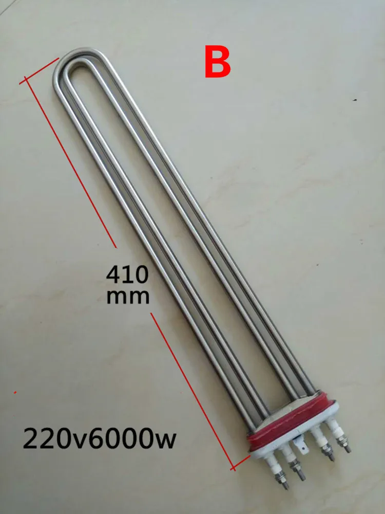 Водонагревательная труба из нержавеющей стали 220 В 4/6 кВт стиральная машина нагревательный элемент шайба электрическая тепловая труба 410 мм 470 мм