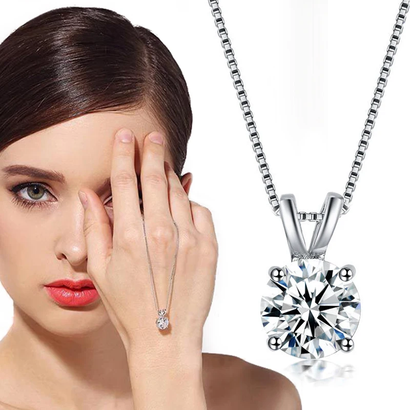 Vintage Round Diamond Fashion Charm Jewelry Solitaire Pendant Necklace