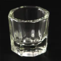 1 шт прозрачная стеклянная чашка Контейнер Акриловые порошок Dappen Блюдо стакан из прозрачного стекла для акрил прозрачный дизайн ногтей