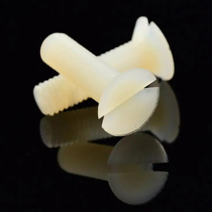 M6/M8 Nylon Slotted Socket Countersunk Head Screws Plastic Bolt Screw