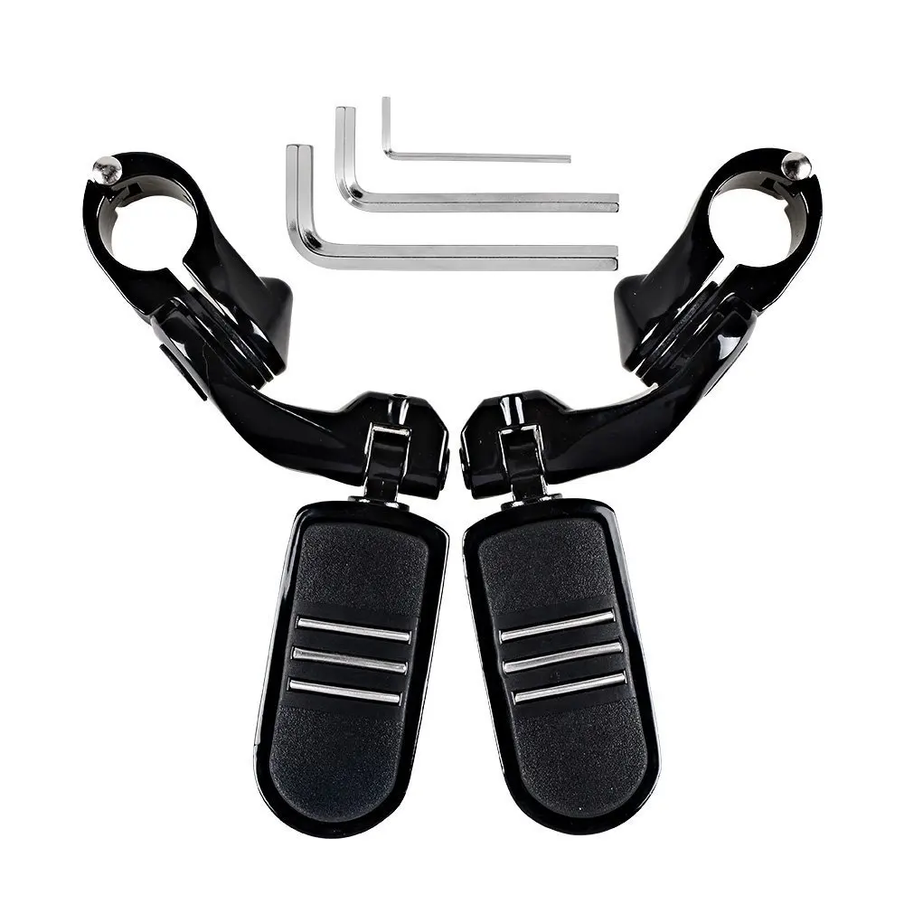 

Footrest Footpeg w/ 1-1/4" 32mm Short Streamline Highway Engine Guards Mount Clamp HF4 For Harley 883 Dyna Fat Bob Street Glide