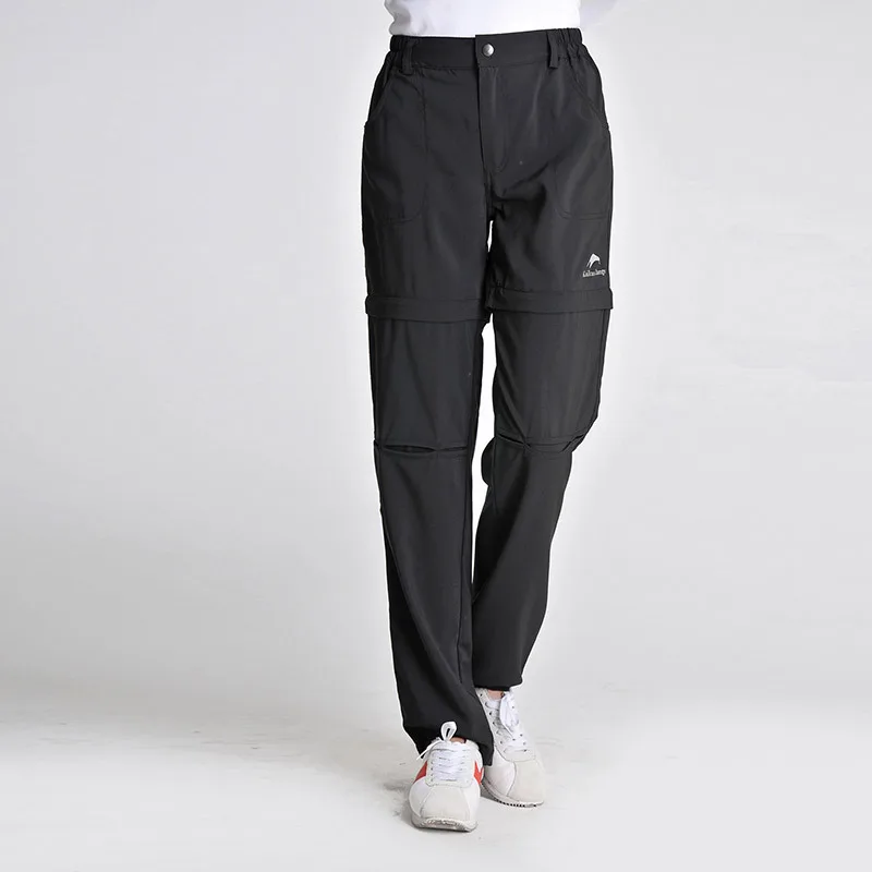 Mujeres deportes senderismo Trekking pantalones de secado rápido pantalones desmontables UV proteger al aire libre senderismo transpirable Pantalones otoño