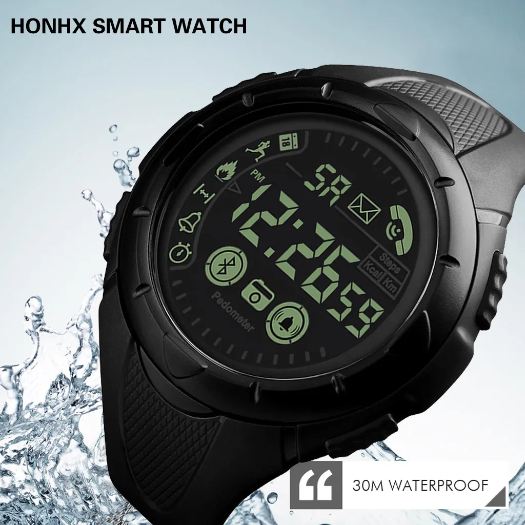 Модные мужские Смарт-часы Bluetooth цифровые спортивные наручные часы водонепроницаемые Bluetooth Android iOS спортивные телефонные напоминания