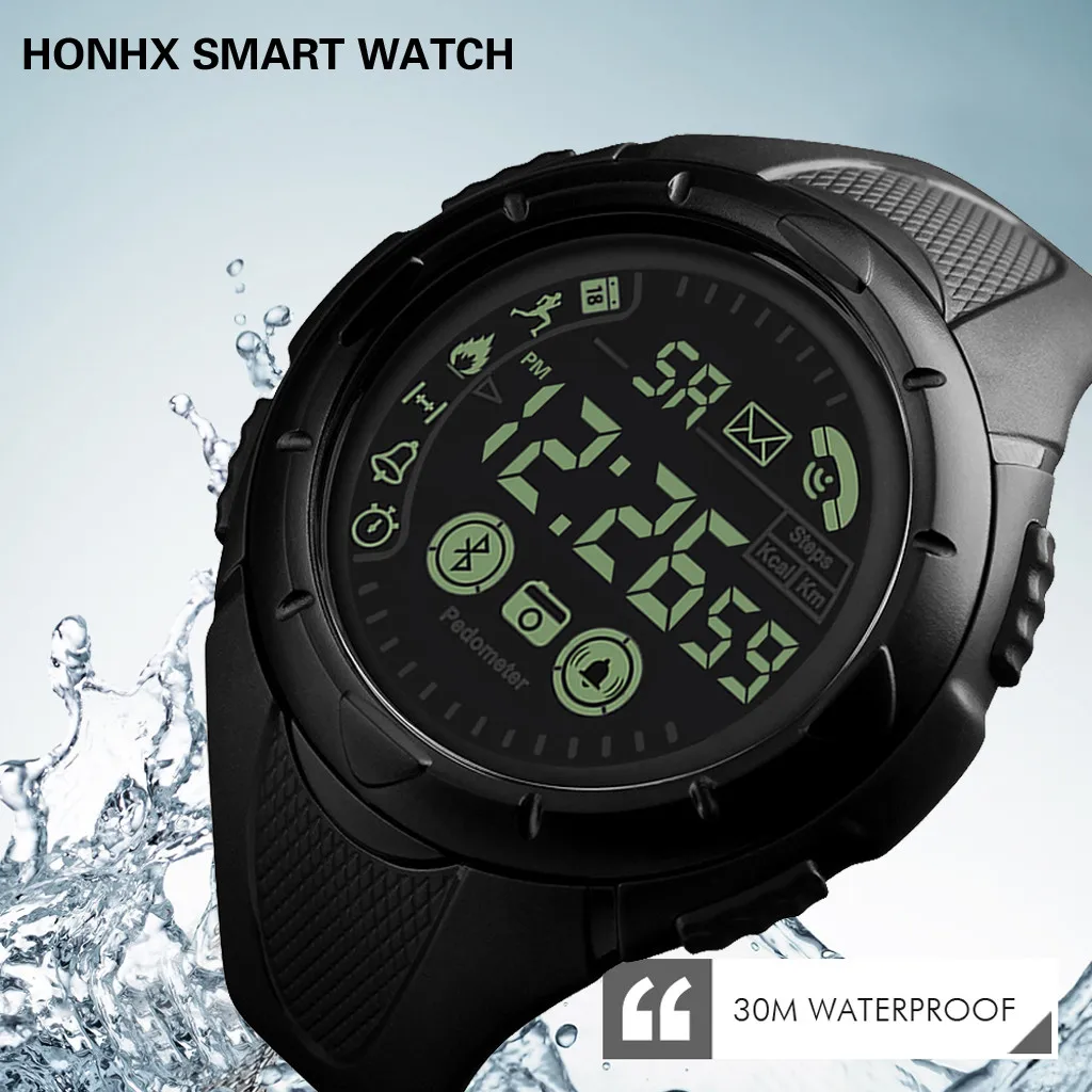 

Fashion Men's Smart Watch Bluetooth Digital Sports Wrist Watch Waterproof Bluetooth Android iOS Sport Phone call Reminder