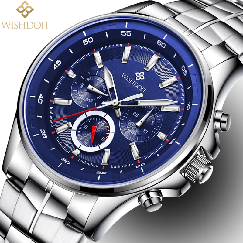 

New Men Watches Luxury Brand Chronograph Men Sports Watches dress Waterproof Full Steel Quartz Men's Watch Relogio Masculino