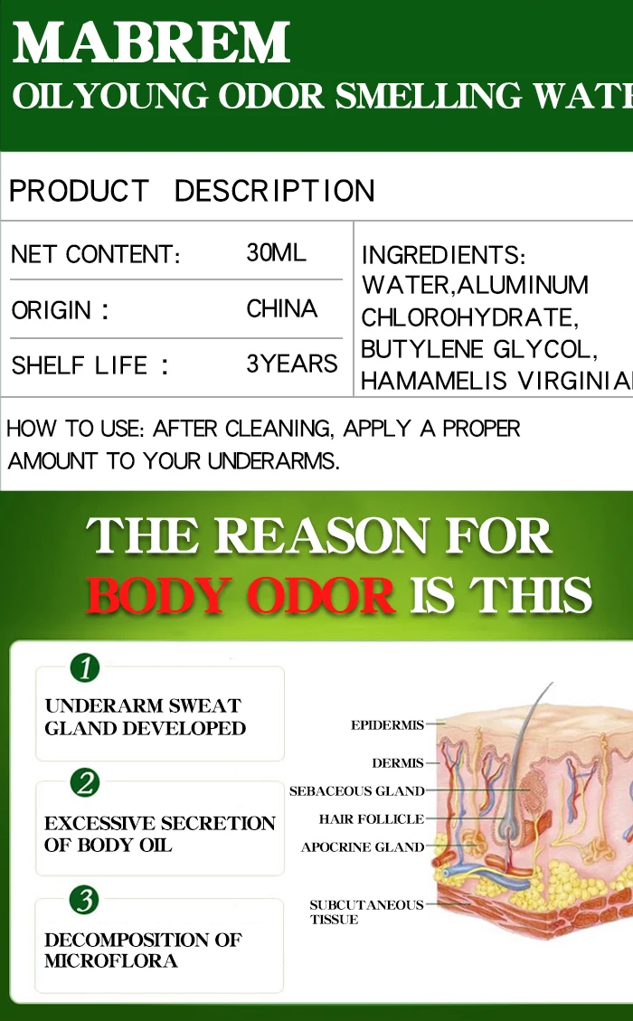 20 ML Hot Water Deodorant Eliminate Antiperspirant Aloe Antiperspirant Deodorant Armpits Remove Armpit Foot Bad Odor Body TSLM1