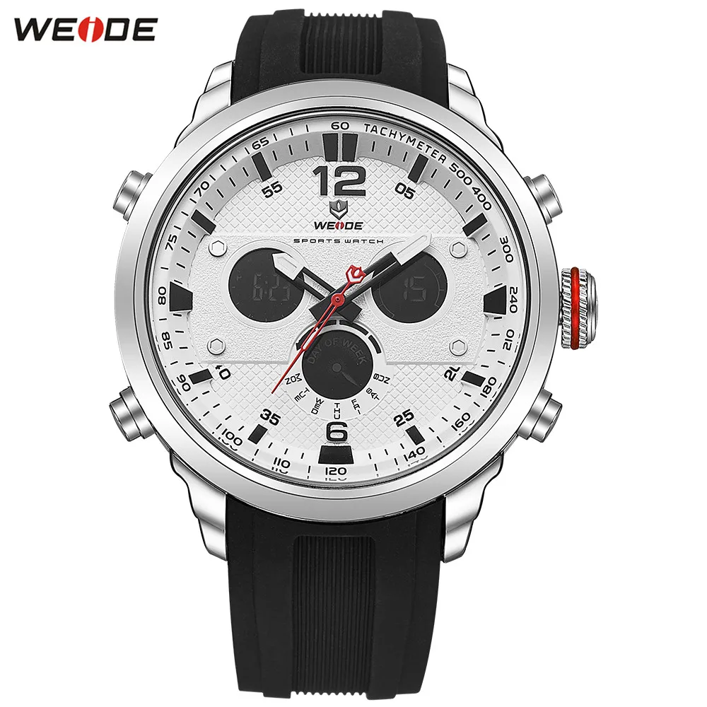 

Fashion Casual WEIDE Men LED Watch Functional Sport Watch Men Digital Quartz Watch Men Date Day Stopwatch Rubber Band Wristwatch