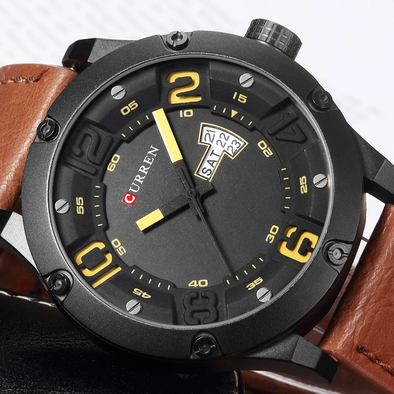 

New Original Curren Men's Watches Top Brand Luxury Quartz Men Watch Waterproof Leather Strap Casual Sport Male Clock Wristwatch